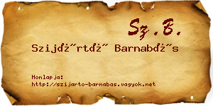 Szijártó Barnabás névjegykártya